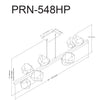 Dainolite Pearlene 8 Light Horizontal Pendant Matte Black Clear Glass Lamp|Luminaire suspendu horizontal Pearlene de Dainolite en verre transparent, avec fini noir mat et 8 ampoules