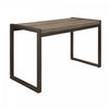 Bassett Writing Desk, Faux Wood & Gunmetal | Bureau De Travail Basset En Faux Bois Et Metal Gris Fonce