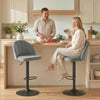 HOMCOM Bar Stools Set of 2, Swivel Counter Height Barstools, Grey