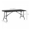 Outsunny 6 Ft Outdoor Dining Table For 6, Folding Patio Table Steel Legs