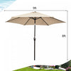 Costway 9Ft Outdoor Market Patio Table Umbrella Push Button Tilt Crank Lift Beige