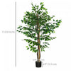 HOMCOM 2 Piece 5ft Artificial Trees Ficus for Indoor Home Decor