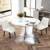 HOMCOM Dining Chairs Set of 2, PU Leather Upholstered Kitchen Chair, Cream