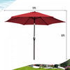Costway 9Ft Outdoor Market Patio Table Umbrella Push Button Tilt Crank Lift Burgundy