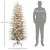 Homcom 6' Flocked Artificial Christmas Tree With Warm Yellow Clear Lights|Homcom Arbre De Noel Artificiel Floque De 6 Pi Avec Lumieres Jaune