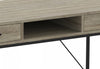 48” Computer Desk With 2 Drawers and 1 Shelf - Dark Taupe With Black Metal Base | Bureau d’ordinateur de 48 po avec 2 tiroirs et 1 tablette - taupe foncé avec base en métal noir