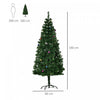 Homcom 6ft Artificial Christmas Tree With Decoration Ornament And 624 Branch Tips|Homcom Sapin De Noel Artificiel De 1.8 M Avec Ornement De Decoration Et 624 Branches