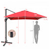 Costway 10'x13' Patio Offset Cantilever Umbrella Aluminum 360° Rotation Tilt Wine
