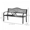 Outsunny Outdoor Bench With Liftable Middle Table, Patio Loveseat, Black