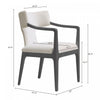 Eloria Mid-Century Modern Chenille Wood Armchair in Cream | Fauteuil Eloria style moderne du milieu du siecle en bois et chenille creme