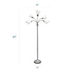 Skye 5 Light Adjustable Gooseneck Floor Lamp, Silver & White, 67"H | Skye Lampadaire a 5 lumieres avec cols de cygne reglables, Argent et Blanc, 67 po H