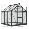 Outsunny 6' X 6' Clear Polycarbonate Greenhouse Walk-in Green House Garden Plants Grow Galvanized Ba|Outsunny Serre Chaude De Jardin De Plain-pied Avec Porte Coulissante