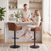 HOMCOM Bar Stools Set of 2 Adjustable Backrest, Brown
