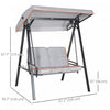 Outsunny 2 Seater Outdoor Swing Chair Porch Swing Bench With Canopy|Outsunny Balancoire D'exterieur 2 Places, Banc De Balancoire Avec Auvent
