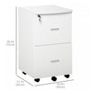 Vinsetto 2-drawer Mobile Office File Cabinet With Lock|Vinsetto Classeur De Bureau Mobile A 2 Tiroirs Avec Serrure