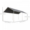 Outsunny 10'x20' Carport Heavy Duty Galvanized Car Canopy, Grey|Outsunny Auvent De Voiture Galvanise 10'x20' Avec Kit D'ancrage, Gris