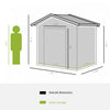 Outsunny 7' X 4.3' X 6.1' Garden Storage Shed Outdoor Patio Yard Metal Tool Storage House W/ Steel F|Outsunny Abri De Jardin 7' X 4' X 6' Abri De Jardin Exterieur Patio Maison De Stockage D'outils En M