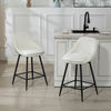 HOMCOM Swivel Bar Stools Set of 2 26" Counter Height Barstools, Cream White