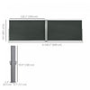 Outsunny Double Retractable Side Awning 236" X 71" Patio Screen Grey|Outsunny Auvent Retractable Double 236" X 71", Paravent De Terrasse, Gris