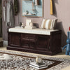 Boyce Solid Wood Storage Bench With 4-door Shoe Cabinet With Cushion -Espresso | Banc De Rangement Boyce En Bois Massif Avec Meuble A Chaussures 4 Portes Et Coussin, Espresso