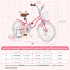 Costway 18" Kids Bike Toddler Bicycle Withtraining Wheel Kickstand For 4-8 Years Old Girl Red