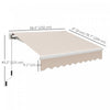 8'x7' Manual Retractable Sun Shade Patio Awning Canopy Shelter, Beige