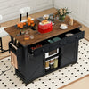Wilson 53.7" Engineered Wood Kitchen Carts With Power Outlet And Storage - Black | Chariot De Cuisine Wilson 53,7" En Bois Reconstitue Avec Prise Electrique Et Rangement -Noir