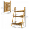Outsunny Outdoor Plant Stand, Foldable Flower Stand 3-tier Wooden Plant Shelf For Garden Indoor Outd|Outsunny 23,75" L X 14,25" L X 36,75" H Support De Plante Pliable A 3 Niveaux En Bois Rustique Etage