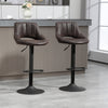 HOMCOM Bar Stools Set of 2 Swivel Adjustable Counter Height Barstools