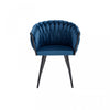 Hildy Accent Dining Arm Chair, Blue Velvet (set of 2) |  Chaise de salle à manger avec accoudoirs Hildy en velours bleu (ensemble de 2)