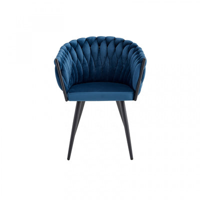 Hildy Accent Dining Arm Chair, Blue Velvet (set of 2) |  Chaise de salle à manger avec accoudoirs Hildy en velours bleu (ensemble de 2)