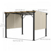 Outsunny 10' X 10' Retractable Pergola Canopy For Backyard, Garden, Beige|Outsunny Auvent De Pergola Retractable 10' X 10' Pour Jardin, Beige