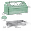 Outsunny Greenhouse With Raised Garden Bed, Steel Outdoor Planter Box With Plastic Cover, Roll Up Wi|Serre Outsunny avec lit de jardin surélevé, jardinière en acier avec housse en plastique pour l’exté