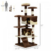 Pawhut 52" Cat Tree Tower, Large Cat Condo Furniture Multi-level Activity Center With Scratching Pos|Pawhut Arbre A Chat 137,2 Cm Grande Maison De Jeu Pour Chaton Centre D'activites A Plusieurs Niveaux