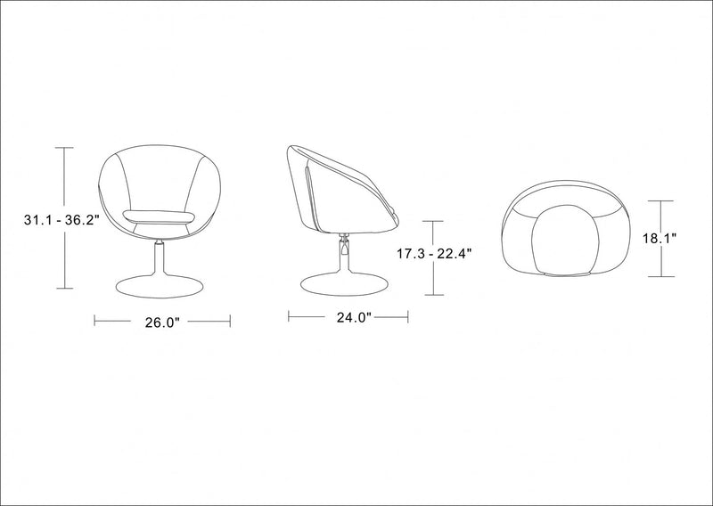 Hopper Modern Upholstered Swivel Lounge Chair in Blue - Set of 2 Accent Chair