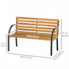 Outsunny 48"l Garden Bench Outdoor Patio 2-person Wooden Seat Chair