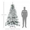 Homcom 7ft Artificial Snow Flocked Christmas Tree With 1083 Branch Tips|Homcom Arbre De Noel Floque De Neige Artificielle De 7 Pieds Avec 1083 Pointes De Branche
