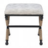 Ashburn Campaign Fabric Accent Striped Ottoman - Black|Pouf d’appoint Ashburn Campaign en tissu rayé - noir
