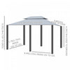 Outsunny 13'l X 10'w X 8.7'h Patio Gazebo Outdoor 2-tiers Garden Canopy Yard Sunshade Shelter With C|Outsunny 10 'x 13' Gazebo D'exterieur A Toit Souple Avec Rideaux, Tonnelle A Cadre En Acier A 2 Nive