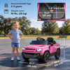 Qaba 12V Ride on Car, Licensed Land Rover Defender Electric Car for Kids with Remote Control, 4-Wheel Suspension, Slow Start, 3 Speeds, Lights, Music, Horn for 3-5 Years, Pink
