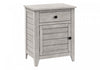 Accent Side End Table Nightstand Storage Drawer Bedroom Grey Veneer Transitional|Table de bout, d’appoint et de nuit de style transitionnel avec tiroir de rangement et placages gris pour la chambre à coucher