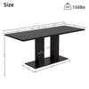 Vero 71 Inch Modern Rectangular Dining Table with Dual Pedestal Base and Black Finish, Black | Vero Table a Manger Rectangulaire Moderne 71 po avec Base a Double Piedestal et Finition Noire, Noir