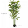 HOMCOM 6FT Artificial Bamboo Tree in Pot for Indoor, Green