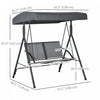 Outsunny 2-Seat Patio Swing Chair, Outdoor Porch Swing Glider, Dark Grey