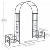 Outsunny 6.8ft Decorative Metal Garden Arch With 2 Planter Boxes Outdoor|Outsunny Arche De Jardin Decorative En Metal De 2 M Avec 2 Jardinieres