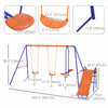 Outsunny 4 In 1 Metal Swing Set With Double Swings, Glider, Slide, Ladder, Kids Swing Set For Backya|Outsunny 4 En 1 Metal Swing Set Avec Double Balancoire, Planeur, Toboggan, Echelle, Kids Swing Set P
