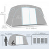 Outsunny Camping Tent Family Tent 4-8 Person With 2 Room And Mesh Windows|Outsunny Tente De Camping Tente Familiale 4-8 Personnes Avec 2 Chambres