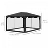 10x13ft Party Tent Wedding Gazebo Outdoor Waterproof Pe Canopy Shade|Outsunny Tente De Reception Mariage, Gazebo Exterieur Impermeable A L'eau