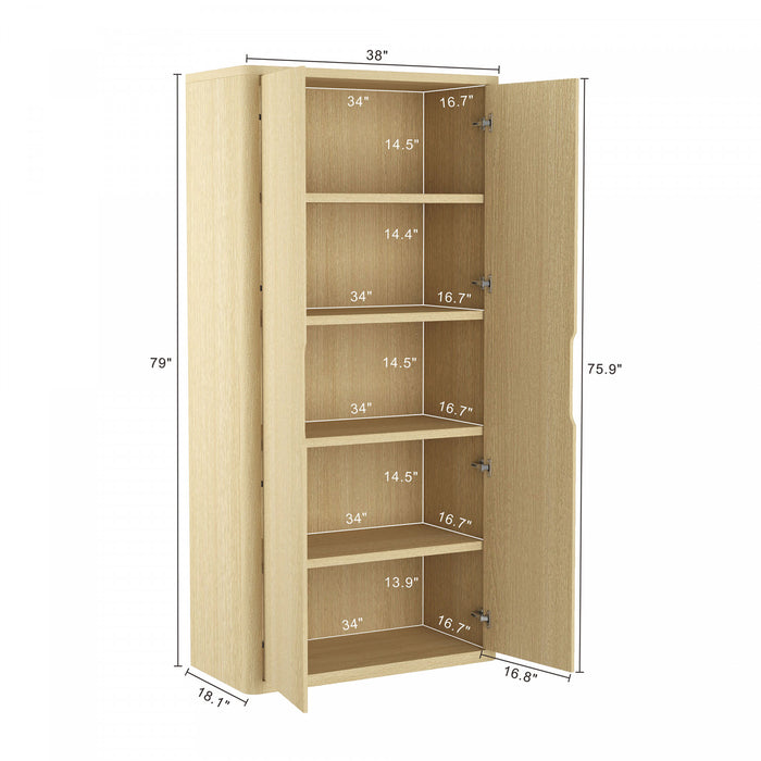 Rivington Modern 38\" Bookcase Cabinet in Natural Oak