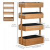 Outsunny 4-tier Raised Garden Bed, Vertical Elevated Planter Rack With Non-woven Fabric, Wooden Rais|Outsunny Lit De Jardin Sureleve A 4 Niveaux A Angle Reglable